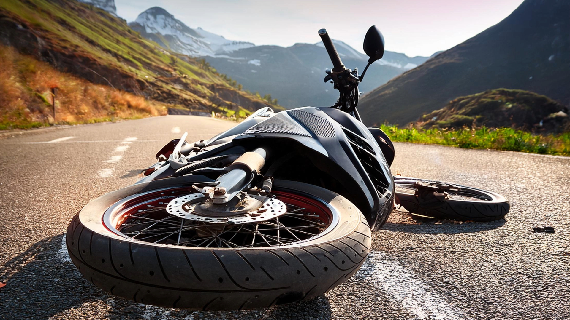 motorcycle in road